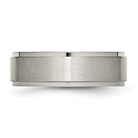 Chisel Titanium Brushed Center 7mm Ridged Edge Band view 3
