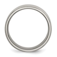 Chisel Titanium Brushed Center 8mm Ridged Edge Band view 2
