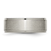 Chisel Titanium Brushed Center 8mm Ridged Edge Band view 3