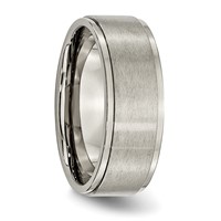Chisel Titanium Brushed Center 8mm Ridged Edge Band view 4