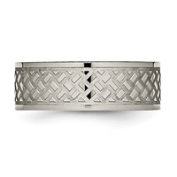 Titanium Polished 8mm Weave Design Band view 3