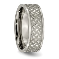 Titanium Polished 8mm Weave Design Band view 4