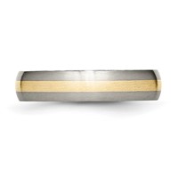 Chisel Titanium Brushed Band with 14K Gold Inlay 5mm view 3