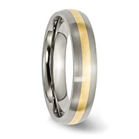 Chisel Titanium Brushed Band with 14K Gold Inlay 5mm view 4