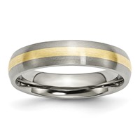 Chisel Titanium Brushed Band with 14K Gold Inlay 5mm view 1