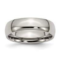 Chisel Titanium Polished 6mm Half Round Band view 1