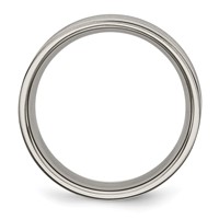 Chisel Titanium Polished Brown Enamel Striped 8mm Flat Band view 2