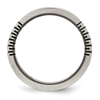 Titanium Flat Grooved 6mm Brushed Band view 2