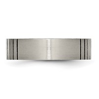 Titanium Flat Grooved 6mm Brushed Band view 4