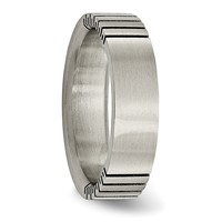Titanium Flat Grooved 6mm Brushed Band view 5