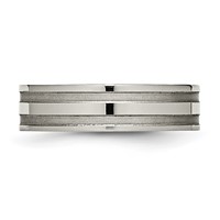 Chisel Titanium Brushed and Polished 6mm Grooved Band view 3