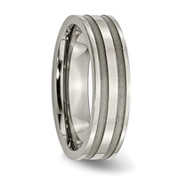 Chisel Titanium Brushed and Polished 6mm Grooved Band view 4
