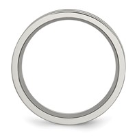Chisel Titanium Brushed and Polished 8mm Grooved Band view 2