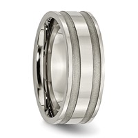 Chisel Titanium Brushed and Polished 8mm Grooved Band view 4