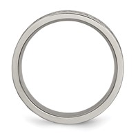 Chisel Titanium Polished Laser Etched 6mm Celtic Knot Flat Band view 2