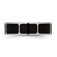 Chisel Titanium Polished Black Enamel 6mm Flat Band view 3