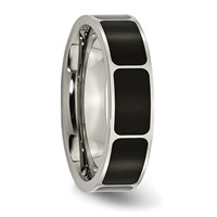 Chisel Titanium Polished Black Enamel 6mm Flat Band view 4