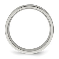 Chisel Titanium Brushed Band with Sterling Silver Inlay 6mm Flat view 2