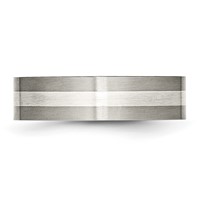 Chisel Titanium Brushed Band with Sterling Silver Inlay 6mm Flat view 3