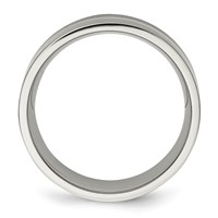 Titanium Brushed Band with Sterling Silver Inlay 8mm Flat view 2