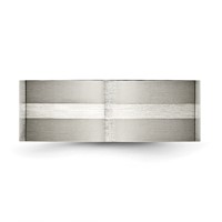 Titanium Brushed Band with Sterling Silver Inlay 8mm Flat view 3