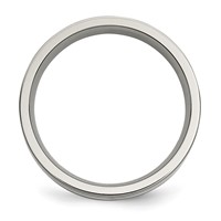 Chisel Titanium Polished Band with Sterling Silver Inlay 6mm Flat view 2