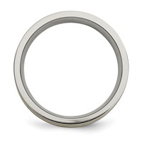Chisel Titanium Antiqued and Brushed Band with 14K Gold Inlay 7mm Flat view 2