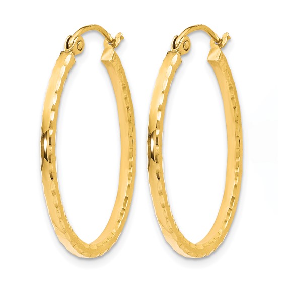 Leslie's 10K D/C Hinged Hoop Earrings