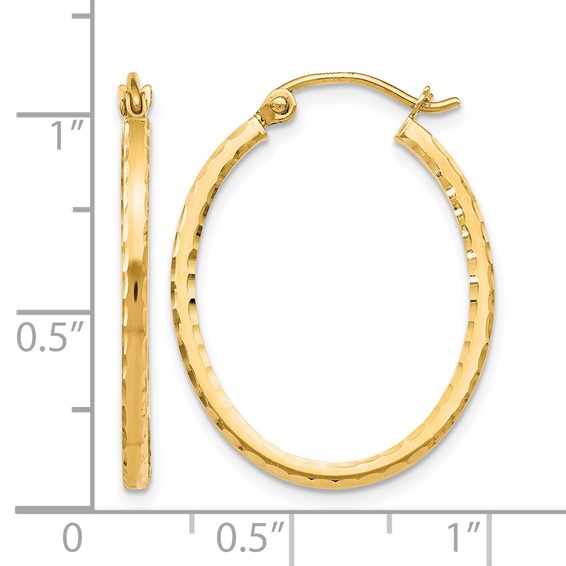 Leslie's 10K D/C Hinged Hoop Earrings