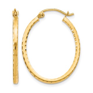 Leslie's 10K D/C Hinged Hoop Earrings