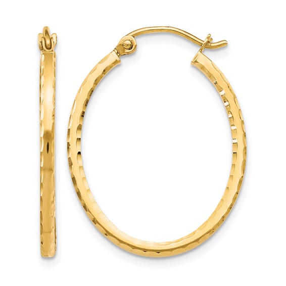 Leslie's 10K D/C Hinged Hoop Earrings