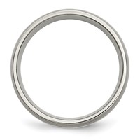 Chisel Titanium Brushed with Sterling Silver Inlay 6mm Band view 2