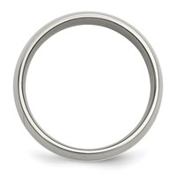 Chisel Titanium Polished Band with Sterling Silver Inlay 8mm view 2