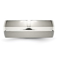 Chisel Titanium Polished Band with Sterling Silver Inlay 8mm view 3