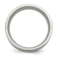 Titanium Brushed W Sterling Silver Inlay 8mm Flat Band view 2