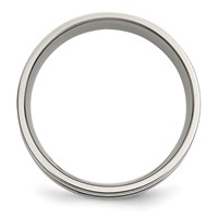 Titanium Brushed Band with Sterling Silver Inlay 8mm Grooved view 2