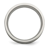 Chisel Titanium Antiqued and Brushed Band with Sterling Silver Braided Inlay 8mm view 2