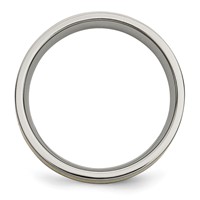 Chisel Titanium Brushed Band with 14K Gold Inlay 6mm Flat view 2