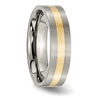 Chisel Titanium Brushed Band with 14K Gold Inlay 6mm Flat view 4