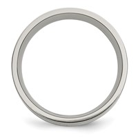 Chisel Titanium Brushed with 14K Gold Inlay 8mm Flat Band view 2
