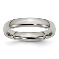 Chisel Titanium Polished 4mm Half Round Band view 1