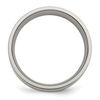 Chisel Titanium Polished Band with 14K Gold Inlay 8mm Flat view 2