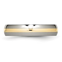 Chisel Titanium Polished Band with 14K Gold Inlay 5mm view 3