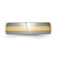 Chisel Titanium Brushed Band with 14K Gold Inlay 6mm view 3