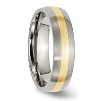 Chisel Titanium Brushed Band with 14K Gold Inlay 6mm view 4
