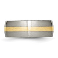 Chisel Titanium Brushed Band with 14K Gold Inlay 8mm view 3