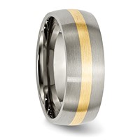 Chisel Titanium Brushed Band with 14K Gold Inlay 8mm view 4