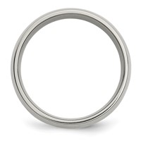 Chisel Titanium Polished Band with 14K Gold Inlay 8mm view 2