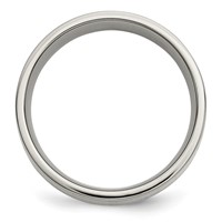Chisel Titanium Polished Band with 14K Gold Inlay 8mm Flat view 2