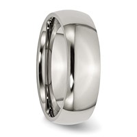 Chisel Titanium Polished 7mm Half Round Band view 4